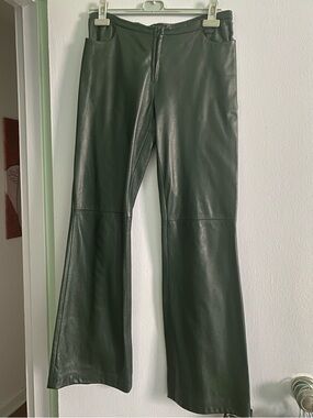 JOHN RICHMOND VINTAGE LEATHER PANTS, MATCHING COAT, SIZE 10